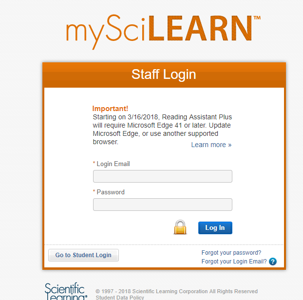 MySciLEARN Login