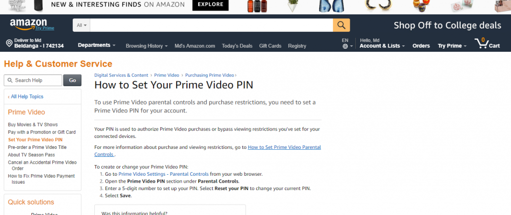 How to Set Your Amazon Prime Video PIN