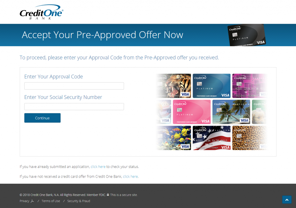 Accept Your Pre Approved Credit Card Offer
