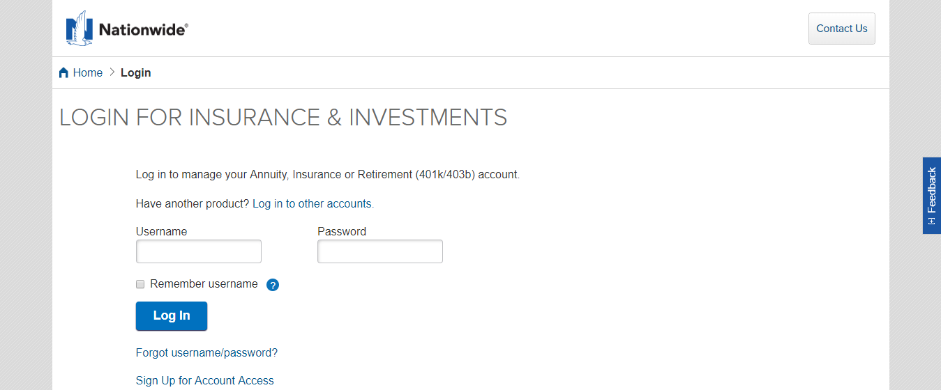 Www nationwide login Nationwide Insurance Or Investment Account 