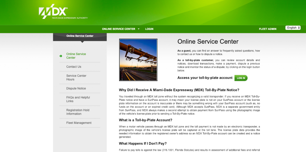 MDX toll