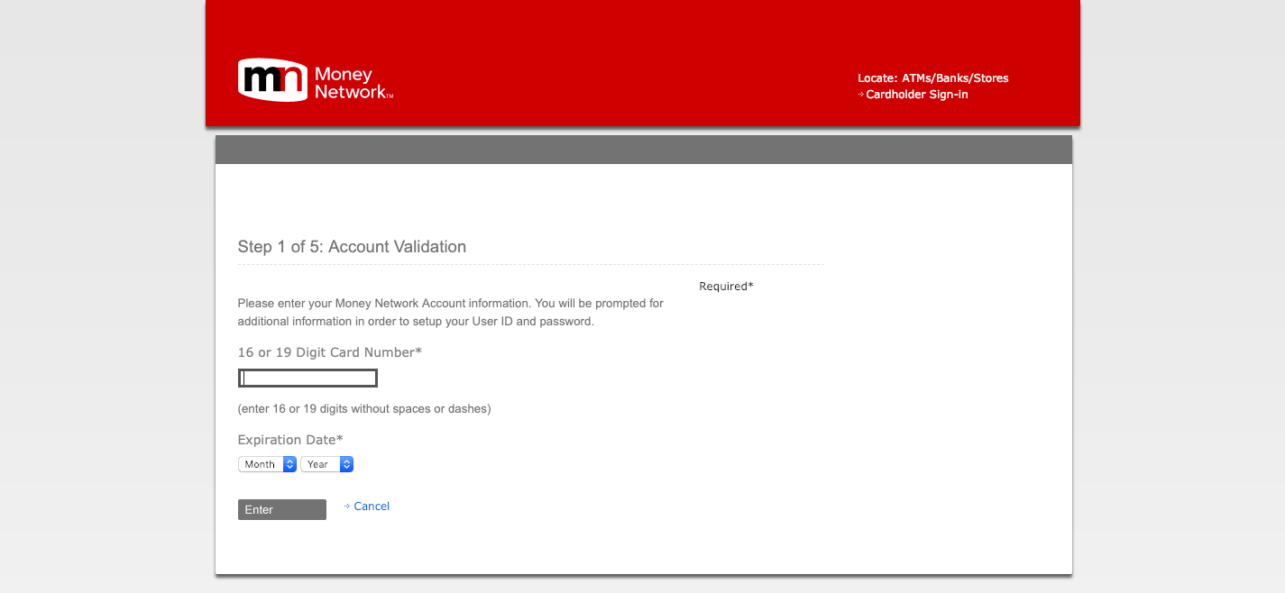 money network Account Validation