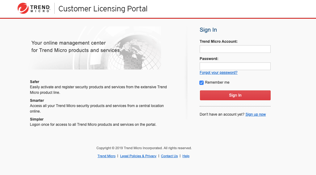 Trend Micro™ Customer Licensing Portal