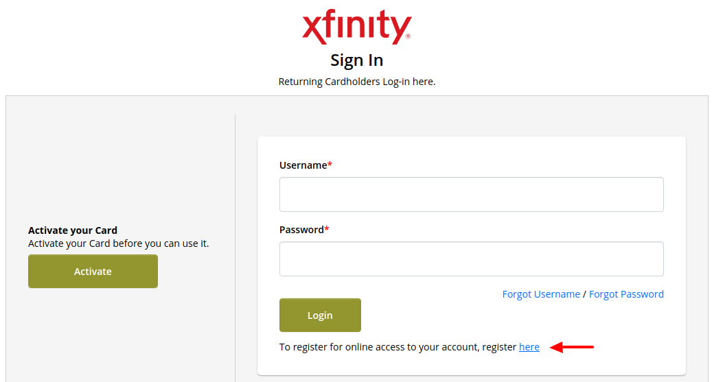Xfinity Mobile Card Register