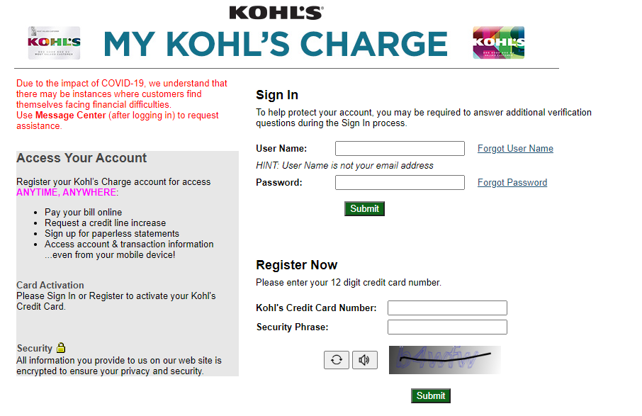 Kohls Charge Credit Card Logo