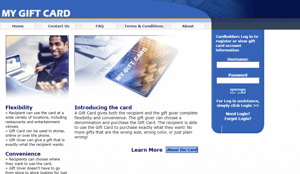my gift card manager login