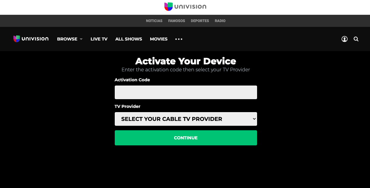 tv univision activate