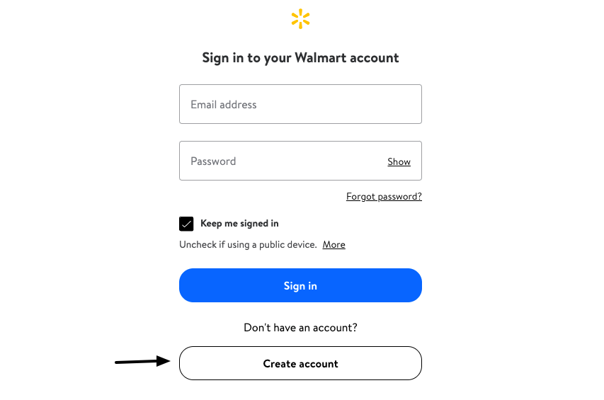create walmart credit card account