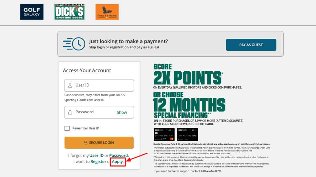 Manage your Dicks Credit Card Account Online