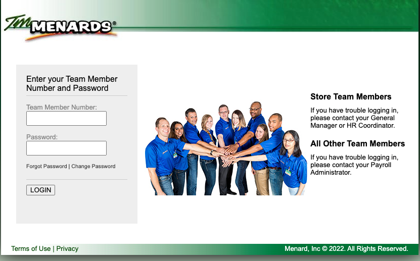 tm menards login