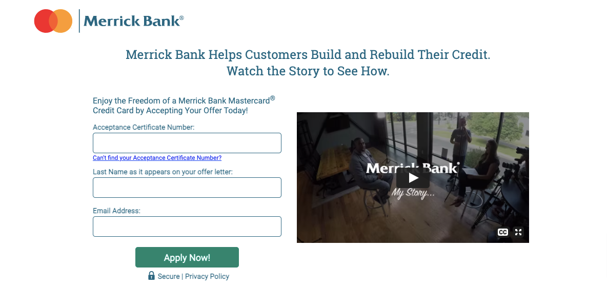 Merrick-Bank-Credit-Card-Mail-Offer-Verification-