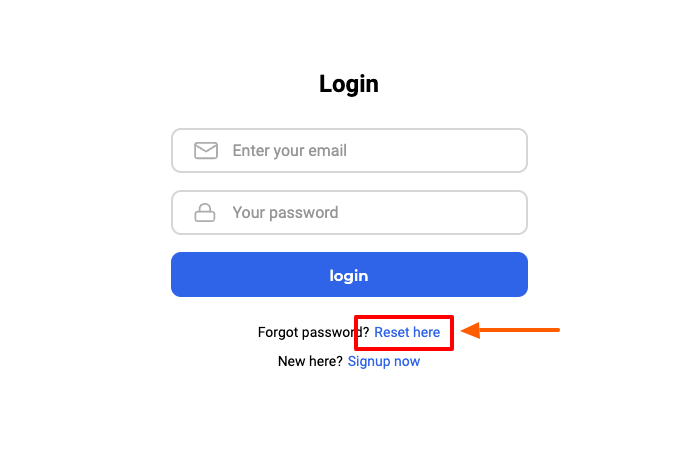 DoubleList Reset password page