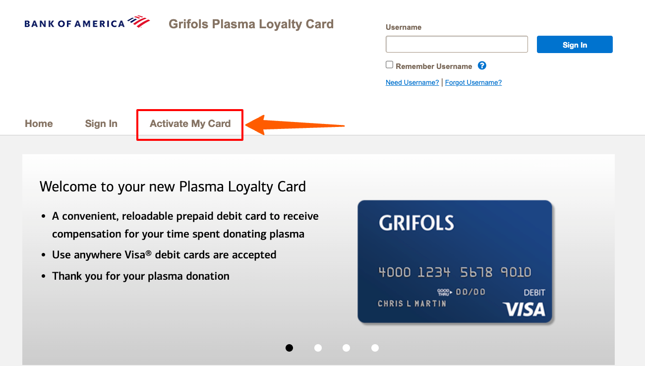 Bank Of America Plasma Loyalty Card Activation