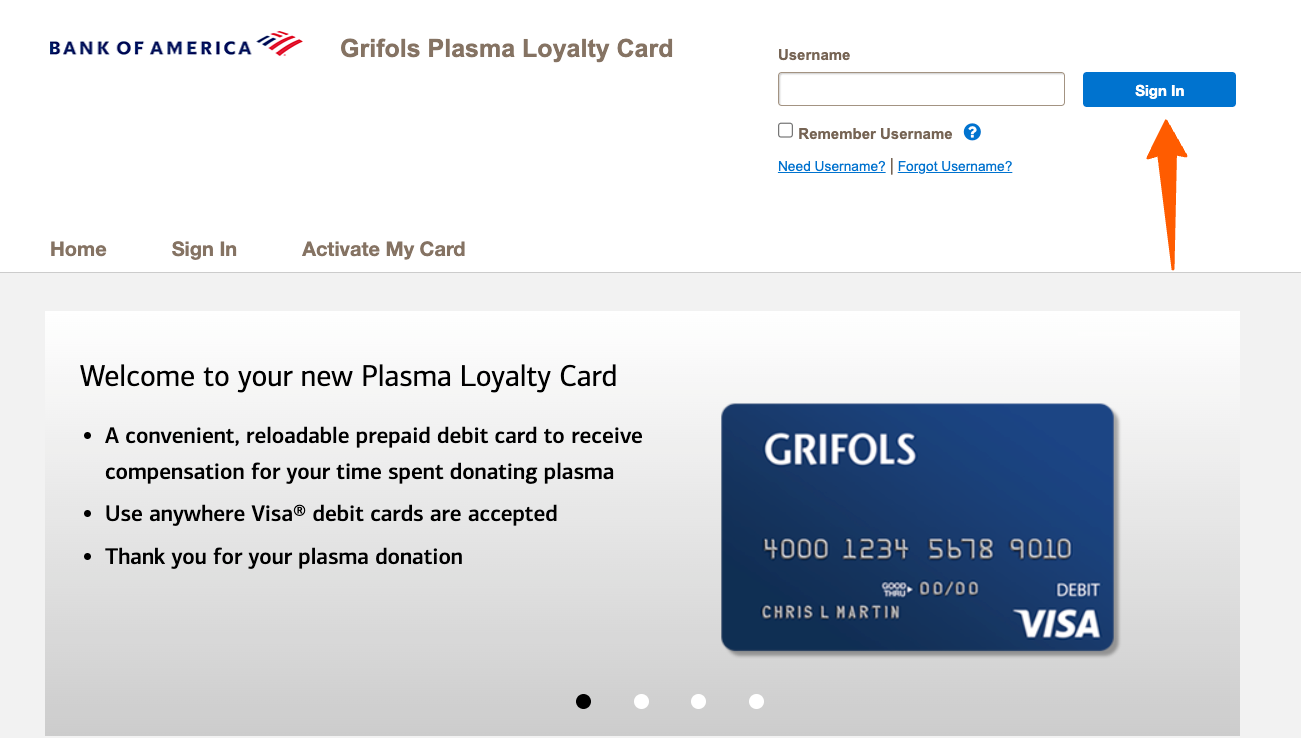 Bank Of America Plasma Loyalty Card Login