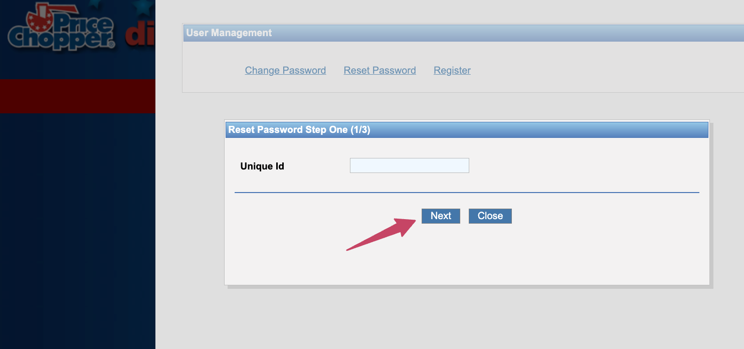 price chopper employee reset password