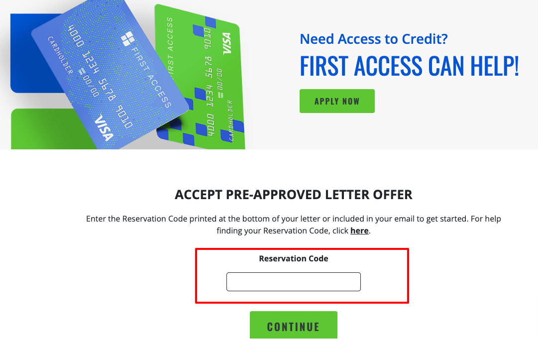 Pre-approval-First-Access-Card