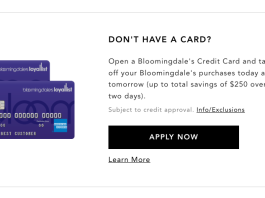 Bloomingdale’s Credit Card Login process